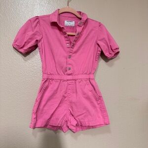 Old Navy Girls Pink Short Sleeve Cotton Romper
